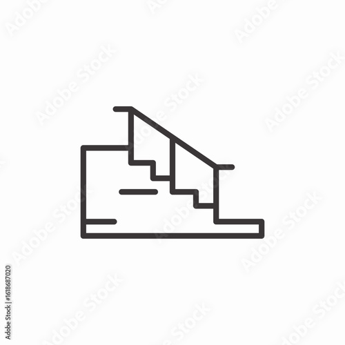 stair steps icon sign vector