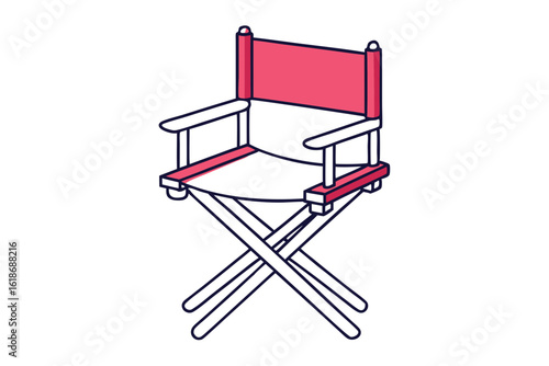 Directors Chair Vector Icon for Film and Theater Themes