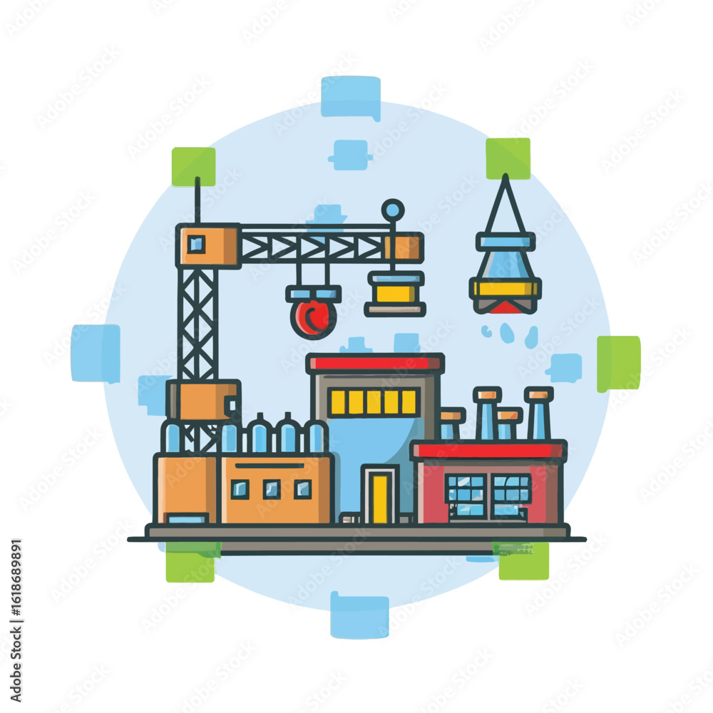 Fototapeta premium illustrations vector construction industry building machine 