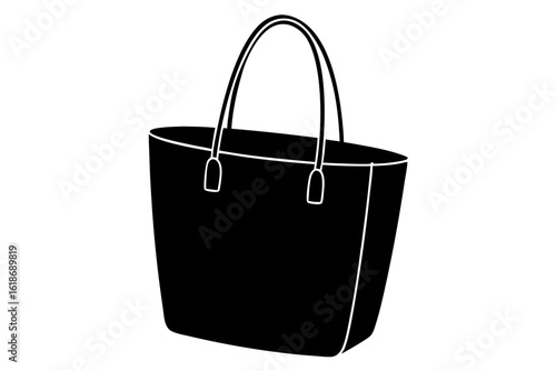 Simple Line Drawing of Tote Bag with Spacious Design