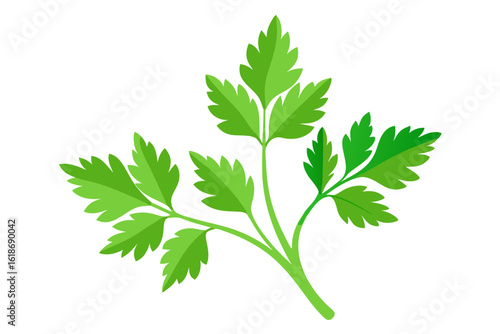 Simple Parsley Icon in Minimalist Green Line Style