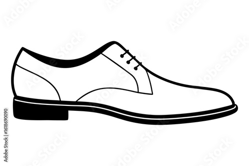 Classic Oxford Shoe Vector with Shiny Leather Finish
