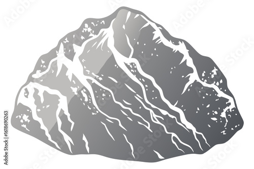 Detailed silver ore vector art with jagged texture and industrial feel