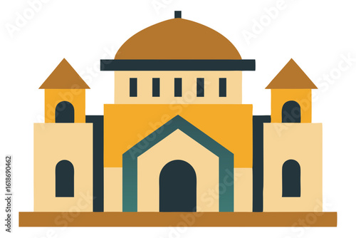 Historic synagogue building vector with minimalist architectural style
