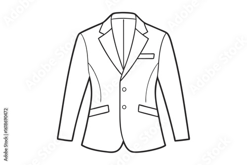 Tailored blazer vector art with single-breasted style and pocket accents
