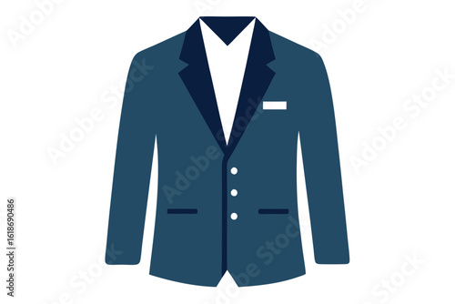 Detailed tailored blazer vector with lapel and front pocket design