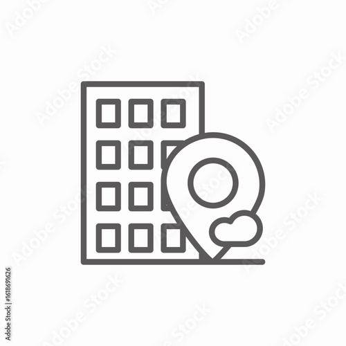building location icon sign vector