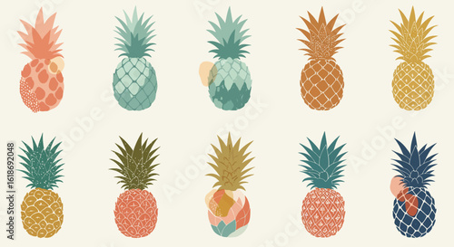 Boho Tropical Pineapple Summer Artwork