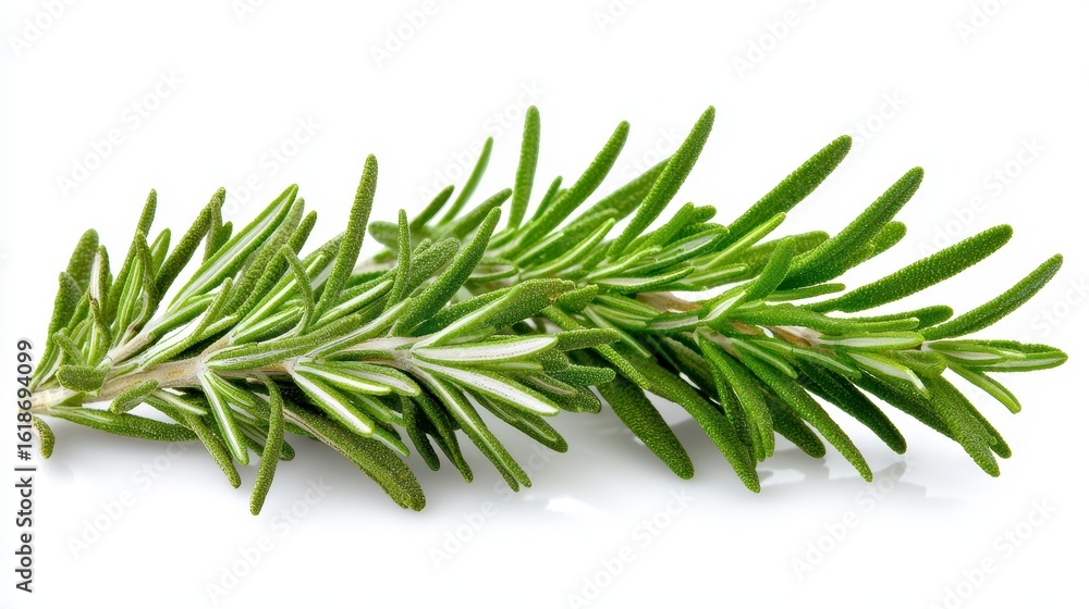 Fresh sprigs of rosemary and salvia leucantha, Rosmarinus officinalis, showcasing vibrant green leaves and delicate texture, perfect for culinary and medicinal uses, isolated on a Fresh sprigs of rosemary and salvia leucantha, Rosmarinus officinalis, showcasing vibrant green leaves and delicate texture, perfect for culinary and medicinal uses, isolated on a