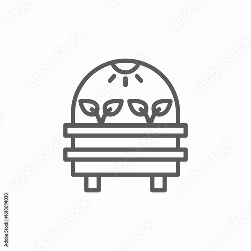 greenhouse plant icon sign vector