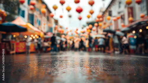 Wallpaper Mural Busy China’s city street at night with people walking and blurred motion Torontodigital.ca