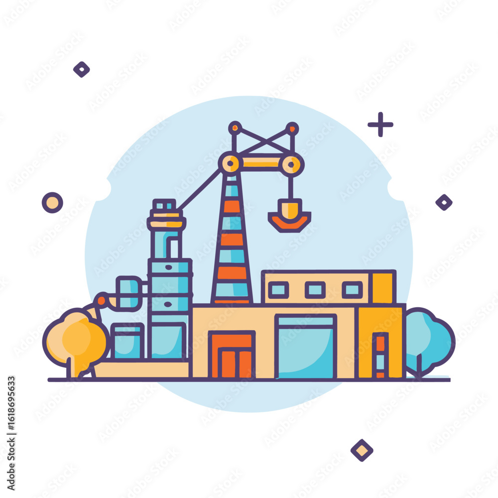 Fototapeta premium illustrations vector construction industry building machine