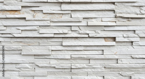 Textured Stone Facade: A close-up shot showcases the intricate details of a modern stone facade, revealing the natural textures and patterns of each individual stone element. 