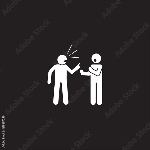 Two stick figures arguing with speech bubbles argument