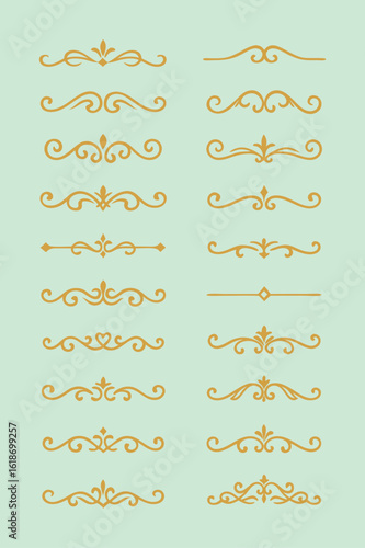 Elegant Golden Divider Ornaments Set