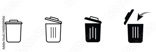 Delete icons set. vector illustration