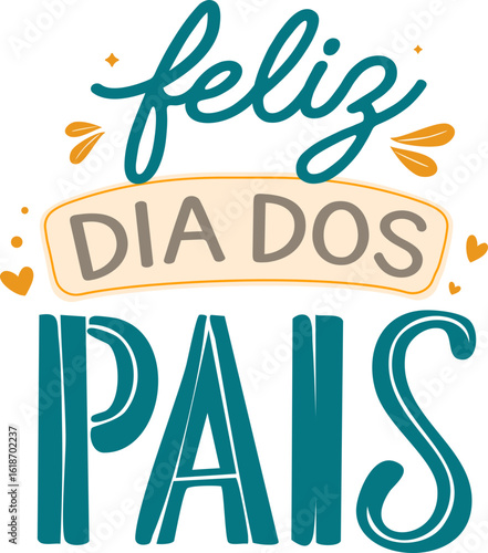 Lettering Feliz dia dos Pais em Português
