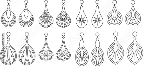 Collection of intricately designed dangling earrings jewelry dangle
