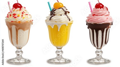 Wallpaper Mural Delicious Ice Cream Sundaes with Toppings and Whipped Cream Delight Torontodigital.ca