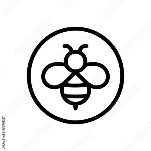 Minimalist bee icon for eco-friendly brands, promoting sustainability and natural products now