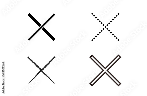 クロス/バツ/かける/バッテンの4パターン