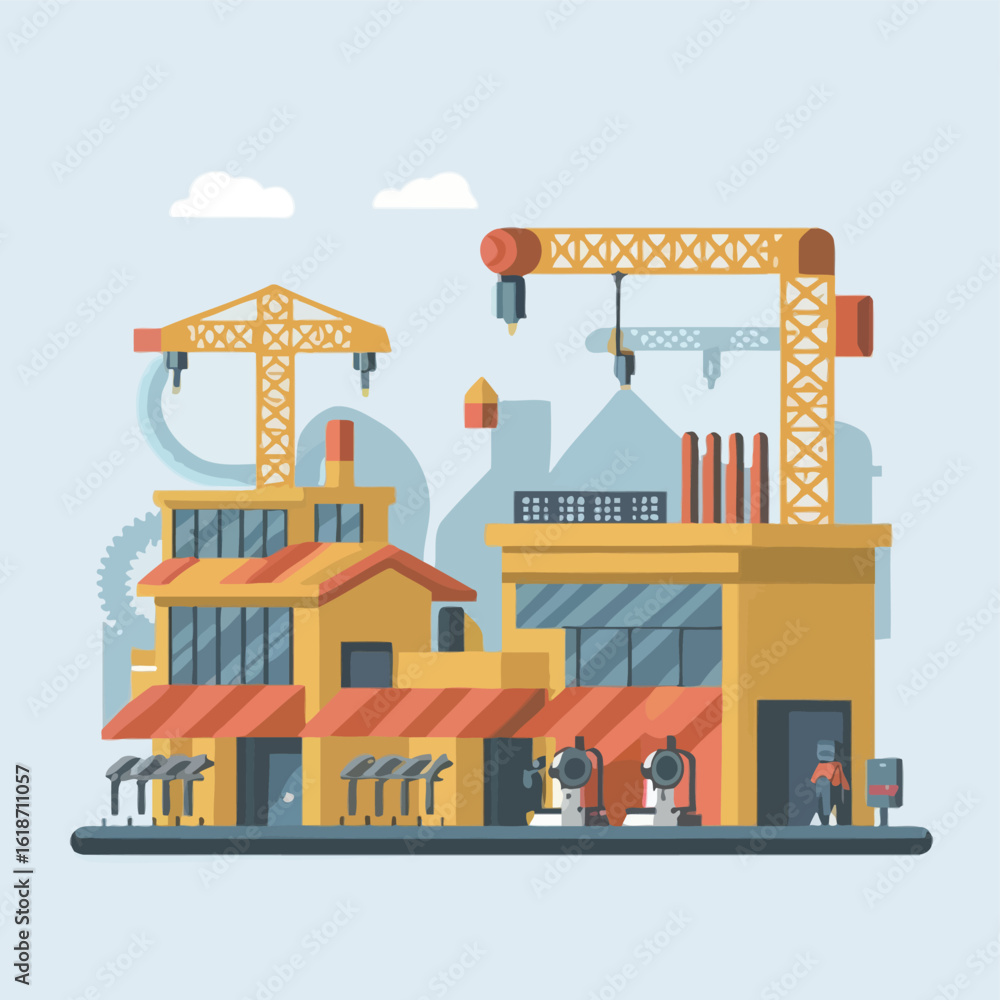 Fototapeta premium illustrations vector construction industry building machine