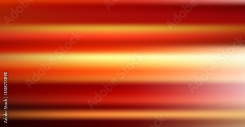 The blurred abstract image showcases a striking arrangement of horizontal bands with vibrant gradients of orange, red, and creamy white, creating a dynamic and warm visual effect