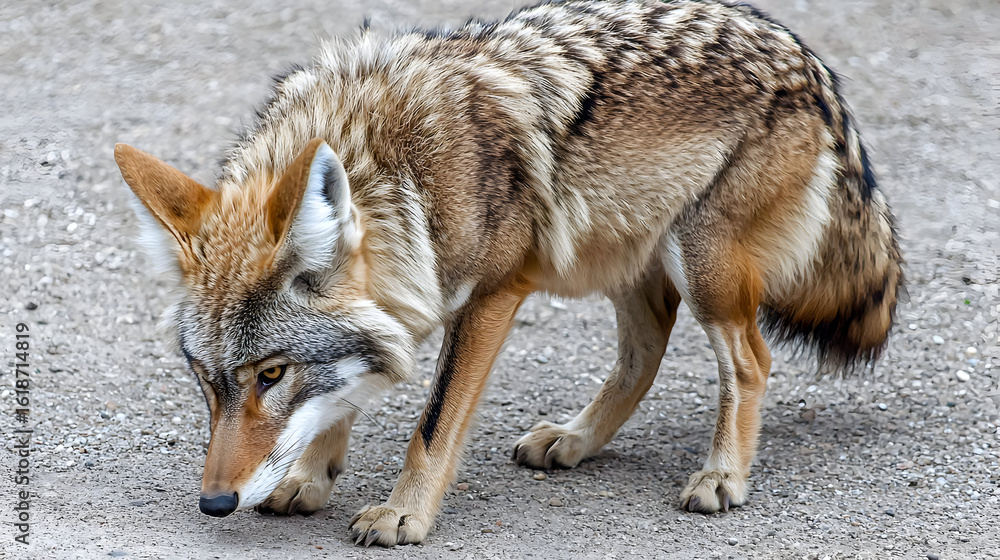 Fototapeta premium Coyote Searching On Ground