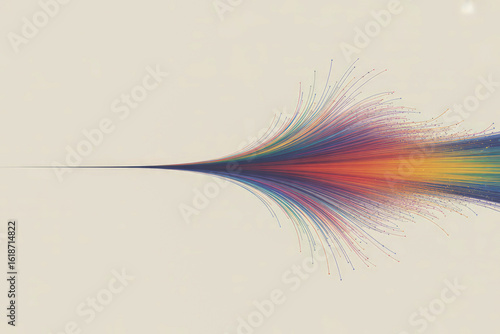 Colorful abstract lines radiating outwards spreading