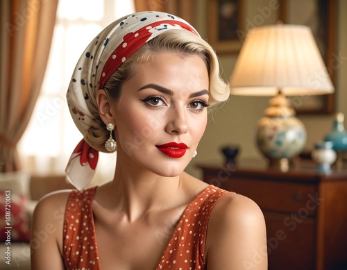 Elegant woman in vintage style