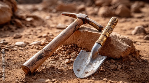 A set of traditional gold mining tools