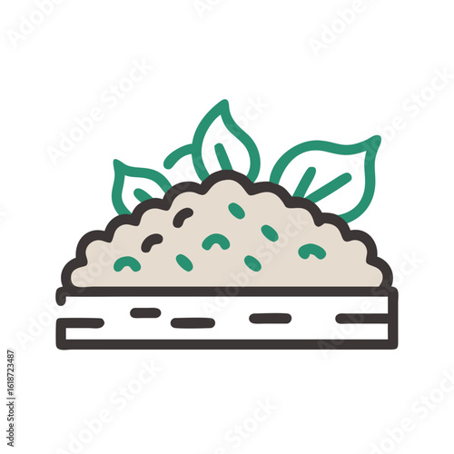 Stylized image of tabbouleh salad with fresh herbs on a plate