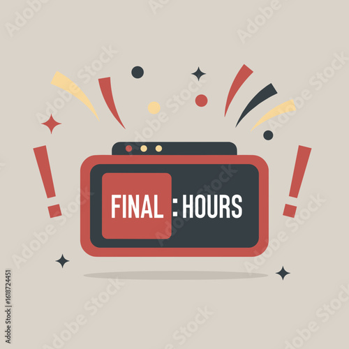 Final Hours sale announcement with colorful elements and decorations  