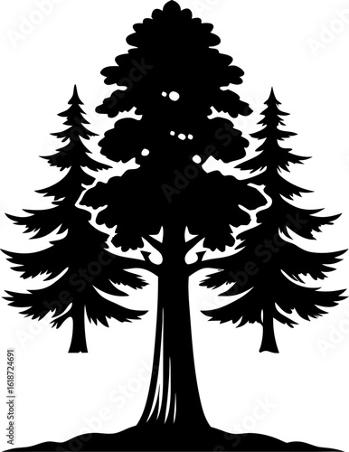Redwood Tree silhouette black icon