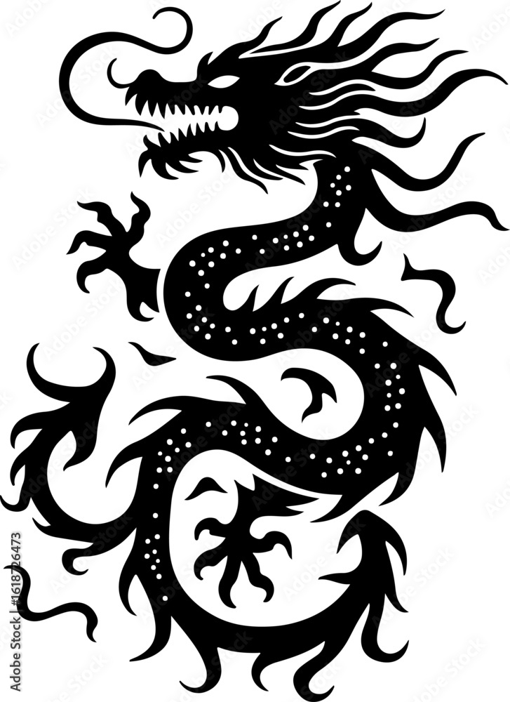 Tribal Flame Dragon Tattoo Tribal Flame Dragon Tattoo