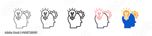 Thinking different style icons set vector illustration. 