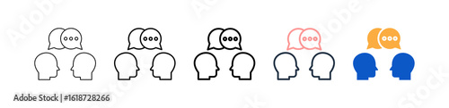 Discussion different style icons set vector illustration. 
