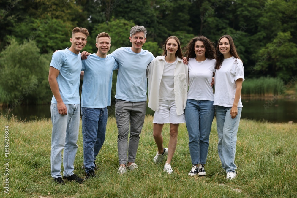 Team building. Group of happy people together outdoors Team building. Group of happy people together outdoors