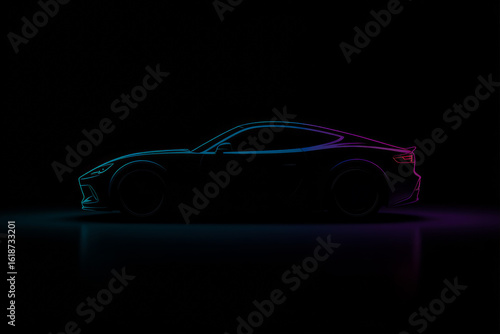 Sleek sports coupe outline sports car silhouette