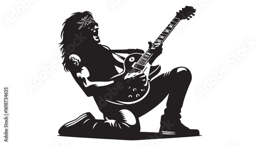 silhouette of a man with guitar