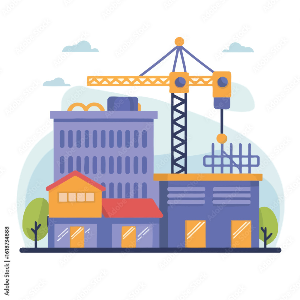 Fototapeta premium illustrations vector construction industry building machine 