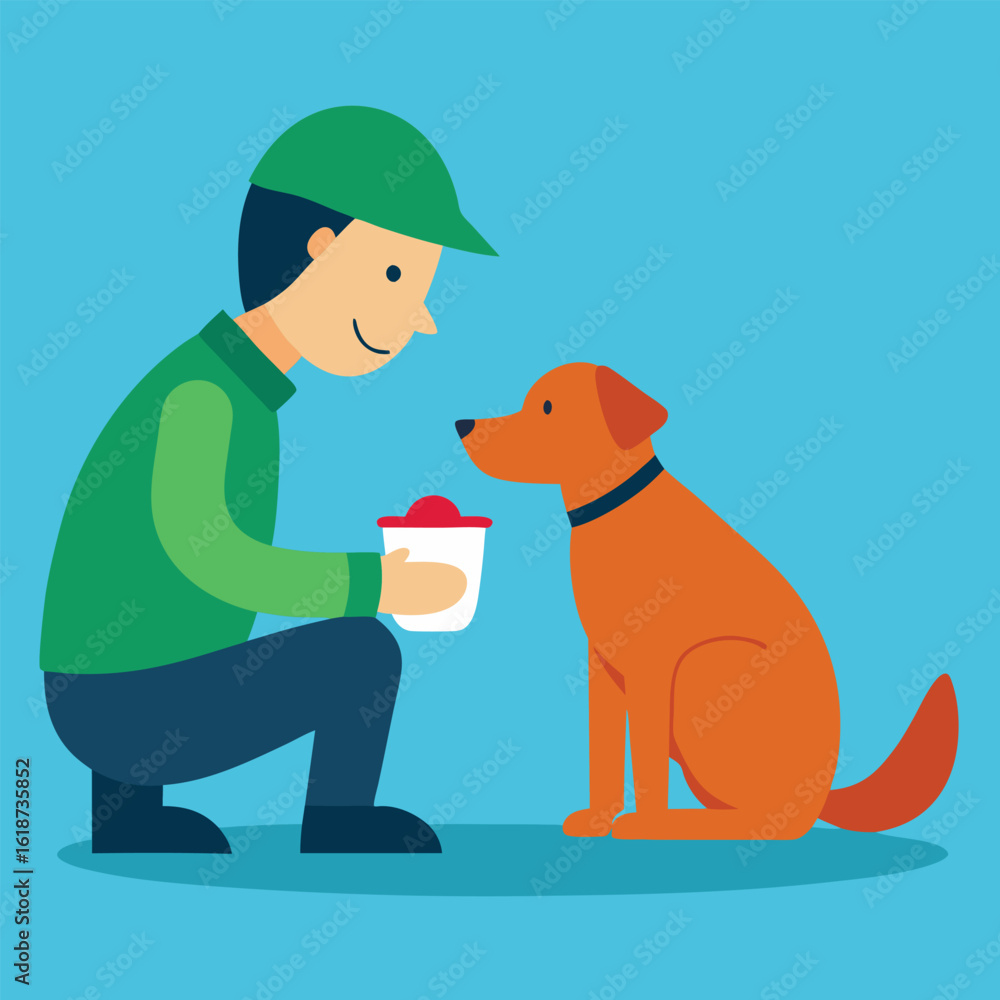 Obraz premium man and dog