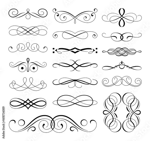 Elegant decorative ornaments and flourishes for design ornate swirl