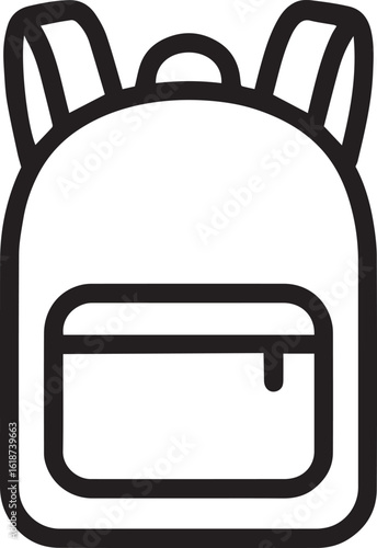 A Simple yet Elegant Line Art Depiction of a Backpack Embodying Practicality and Minimalism
