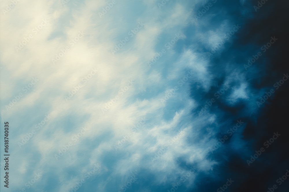 Obraz premium Wispy clouds against deep blue white light