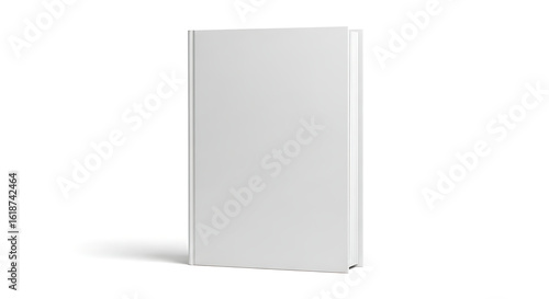 Blank White Hardcover Book Mockup Isolated on White Background