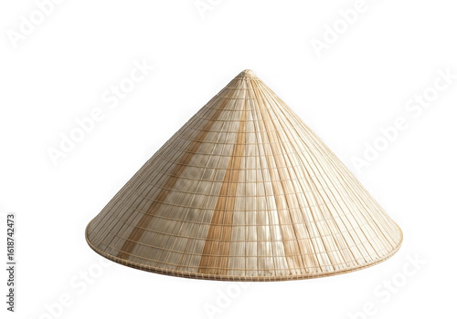 Asian conical hat vietnam traditional straw hat isolated on transparent background
