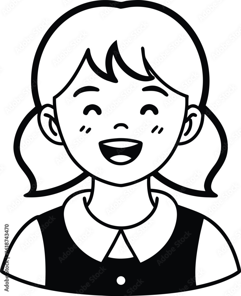 Obraz premium cute student avatar in flat design style