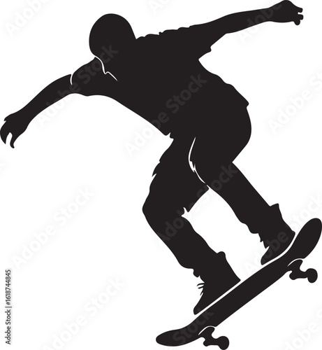Skateboarder skateboarding silhouette