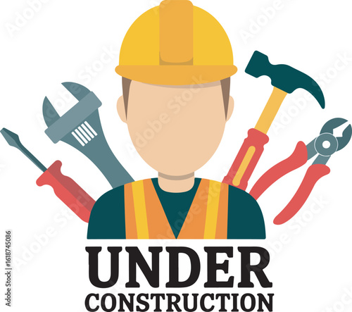 Under construction worker tools handyman repair building construction site